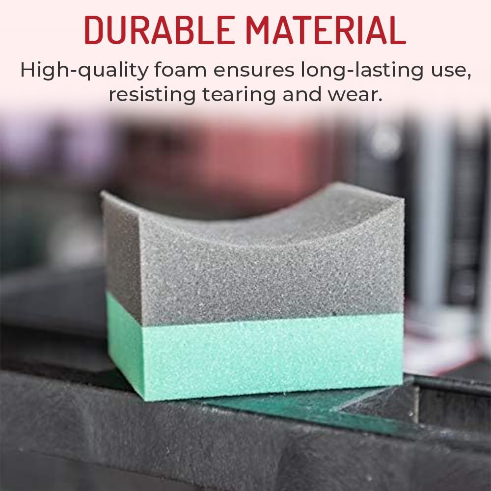 Tire Dressing Applicator 12 Pack - Durable and Reusable, Contoured Tire Shine and Dressing Sponge for Your Car's Wheels