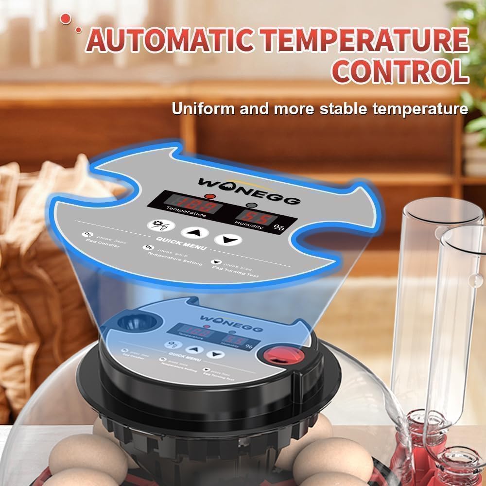 Nest II - 12 Egg Incubator for Beginners, Multi-Level Adaptive Humidity (Auto-Refill & Dual-Bottle) & Stable Temp