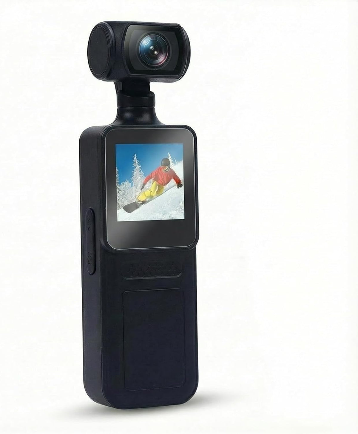 WiFi Action Camera 4K Video Camera 180° Rotating Lens Handheld Sports Camcorder with 1.3" HD Screen LED Light for