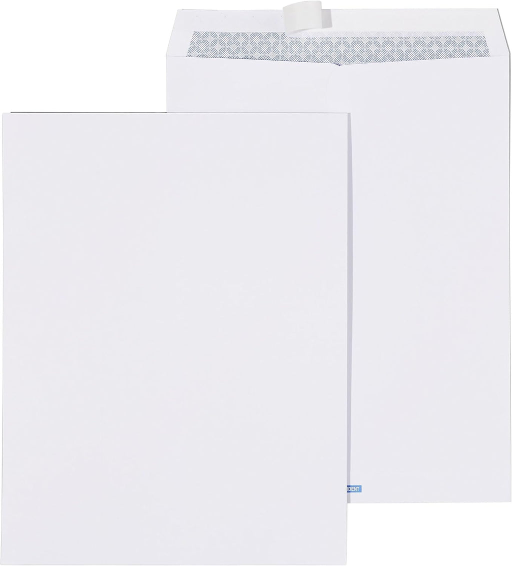 10x13 Security-Tinted White EasyClose Catalog Envelopes, 100 Pack