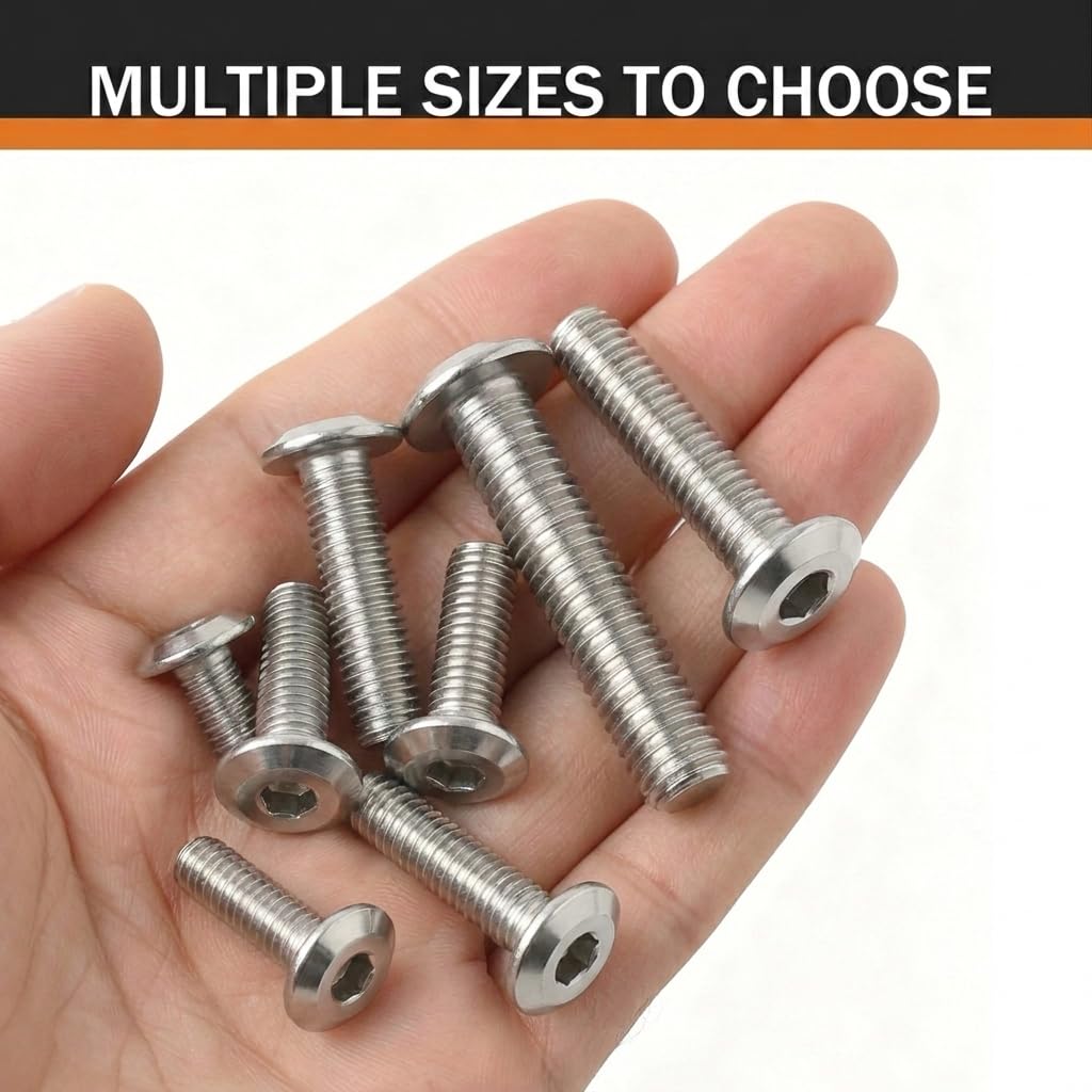 M6 x 20 (20 Pack) Flat Head Hex Socket Cap Screws with Hex Spanner, 304 Stainless Steel 18-8 Bolts, Full Thread for Furniture, Woodworking