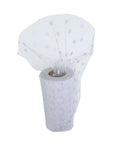 White Polka Dot Tulle Decor - 6" x 25 Yards, Wedding