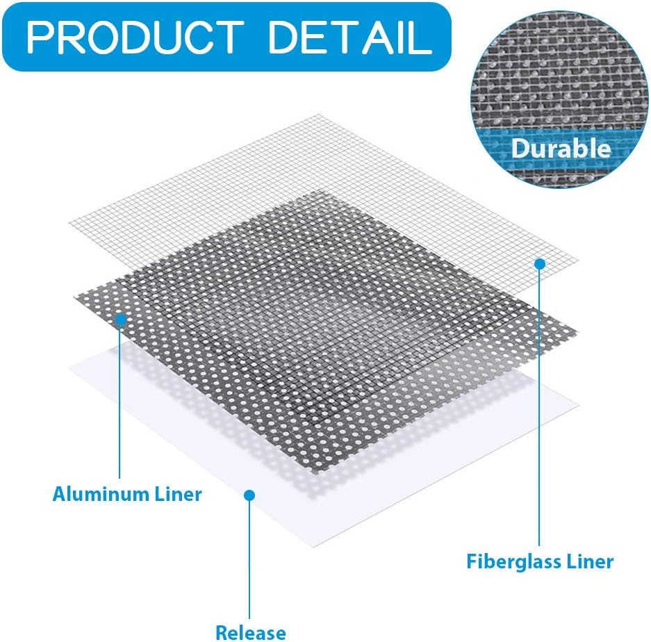 Drywall Repair Kit 20 Pack Aluminum Wall Repair Patch Kit, 2/4/6/8 inch Fiber Mesh Over Galvanized Plate, Dry Wall