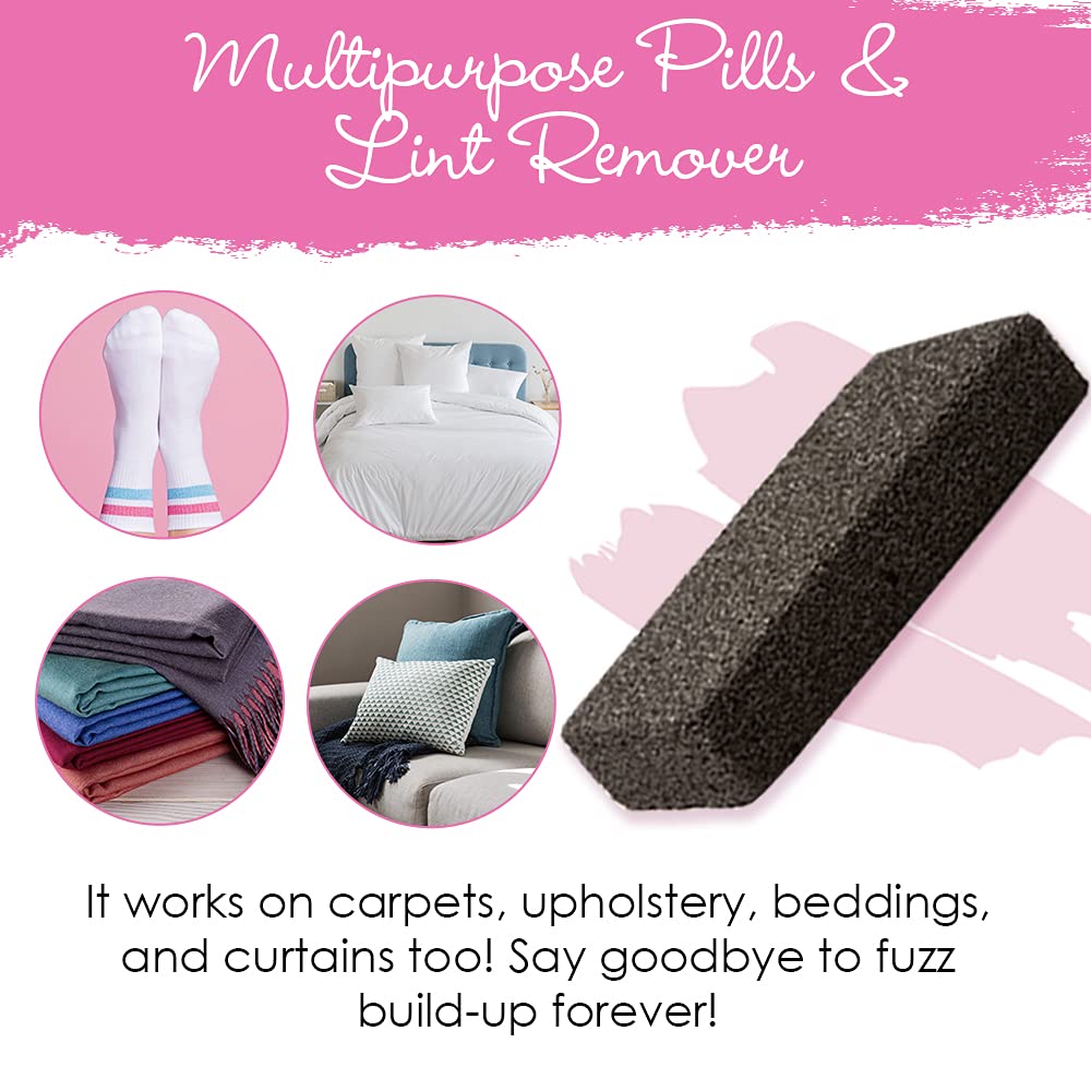 Sweater Saver – Lint Remover Fabric Shaver & Depilling Tool, Fuzz & Pill Remover Stone for Sweaters, Coats & Clothes