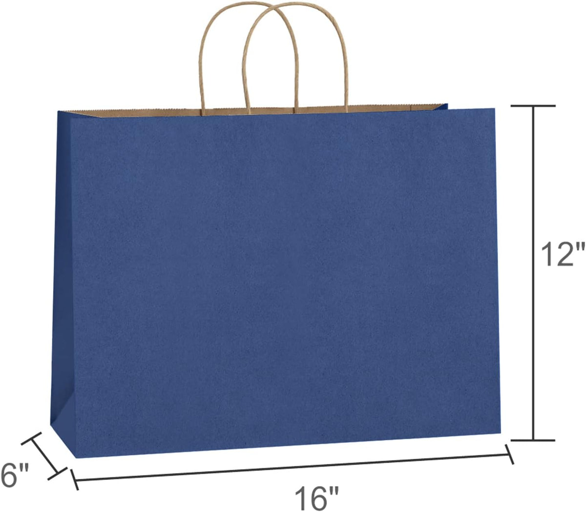Kraft Paper Bags with Handles 16x6x12 Inch Large 100 Pack Bulk