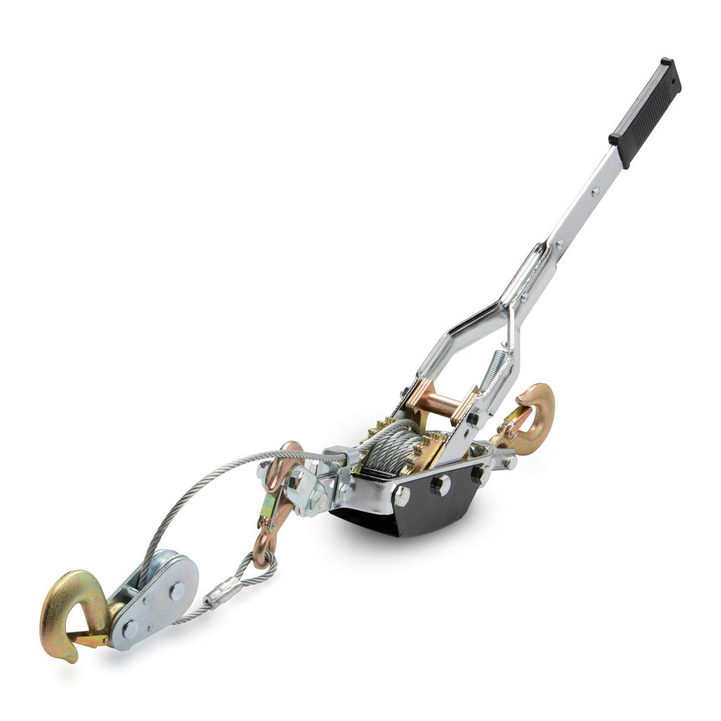 02256A Come Along Winch, 5-Ton (10,000 Lbs) Pulling Capacity, 10Ft, 3 Hook, Heavy Duty Power Cable Come Along Tool