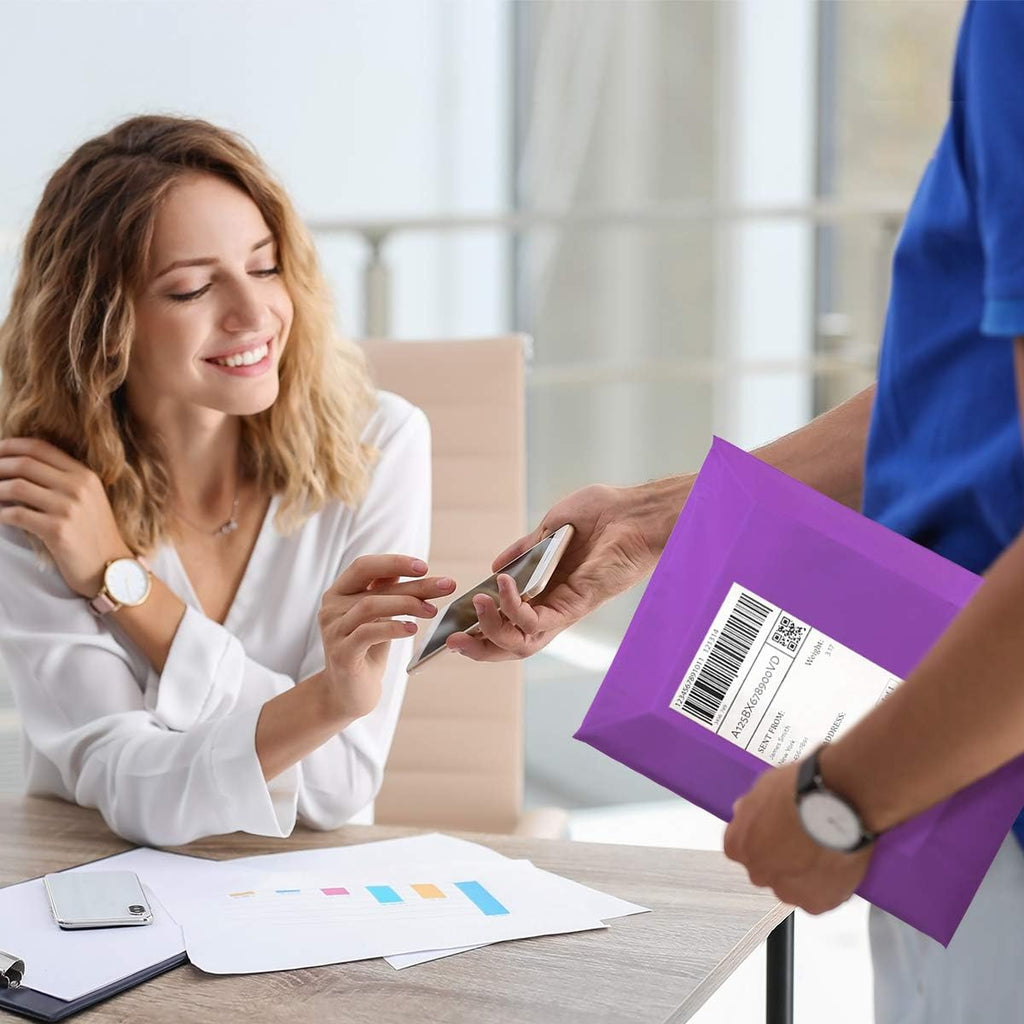 Large Poly Mailers 14.5x19 Inch Purple 50 Pack Plastic Shipping Bags