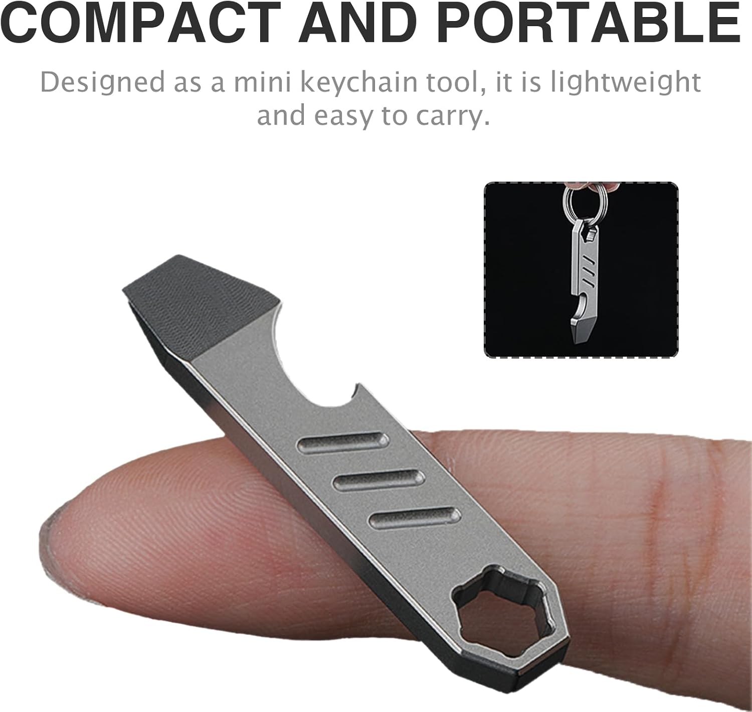 Titanium Mini EDC Pry Bar Tool, Pocket Prybar with Bottle Opener | Multi-tool Scraper Opener, Portable Pocket