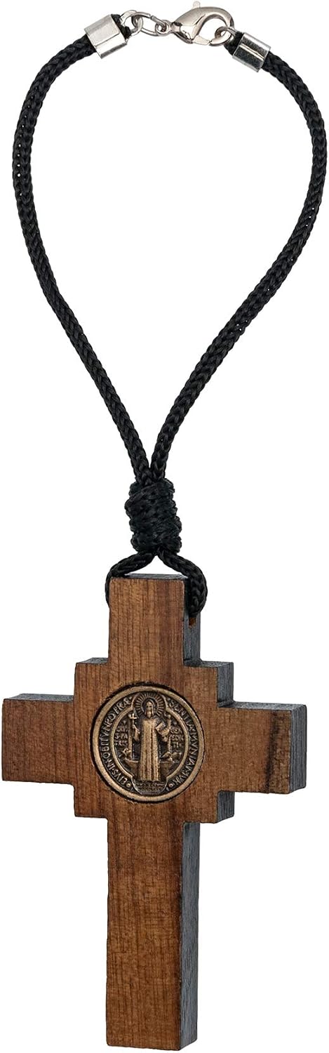 Car Rearview Mirror Rosary (St Benedict Crucifix)