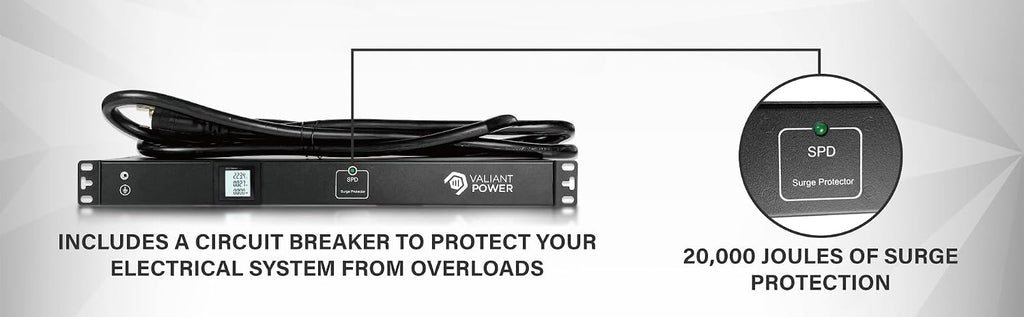 Rack Mount Power Strip - 240V 30A 2C19 & 10 C13 outlets PDU with 20,000 amp Surge Protector, Volt & Amp Meter for