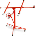 11FT Drywall Lift Panel Hoist Dry Wall Rolling Caster Lifter Lifter Construction Tool Adjustable Telescopic Arm 150LB