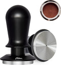 53mm Espresso Tamper, Spring Loaded Self Leveling Coffee Tamper | Audible click signals perfect 30lb pressure;
