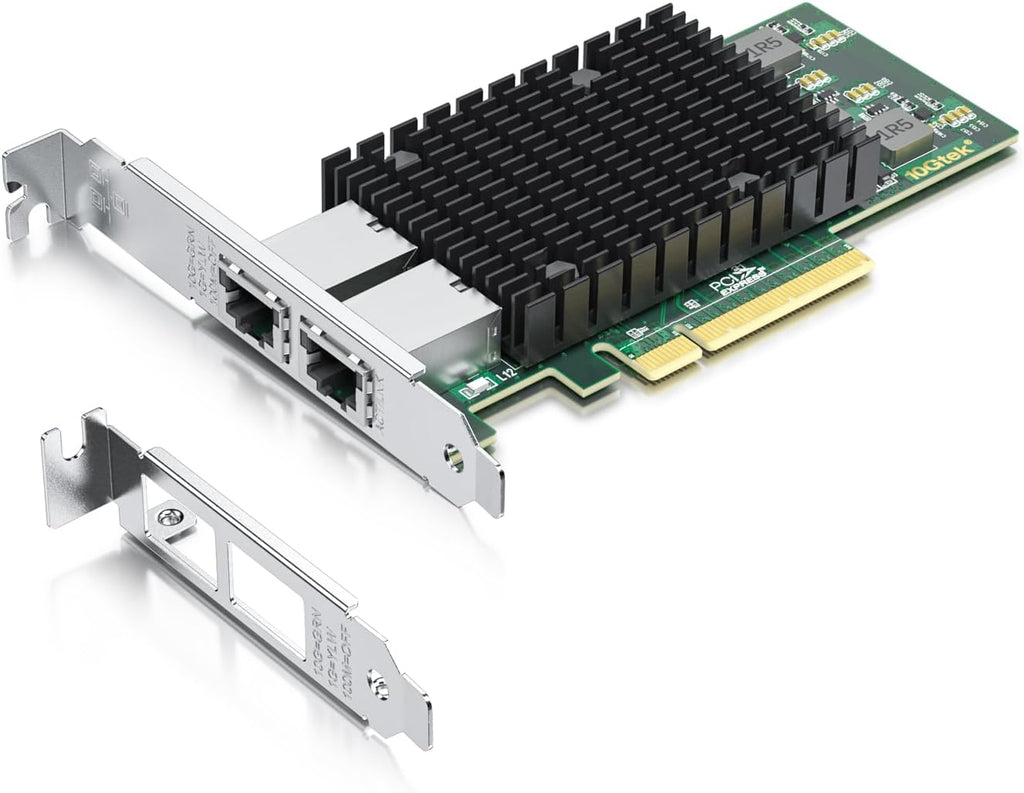 10Gtek 10Gb Dual RJ45 Port Network Card with X540 Controller, PCIe Ethernet LAN Adapter for Windows/Linux/ESX Servers, Compare to Intel X540-T2