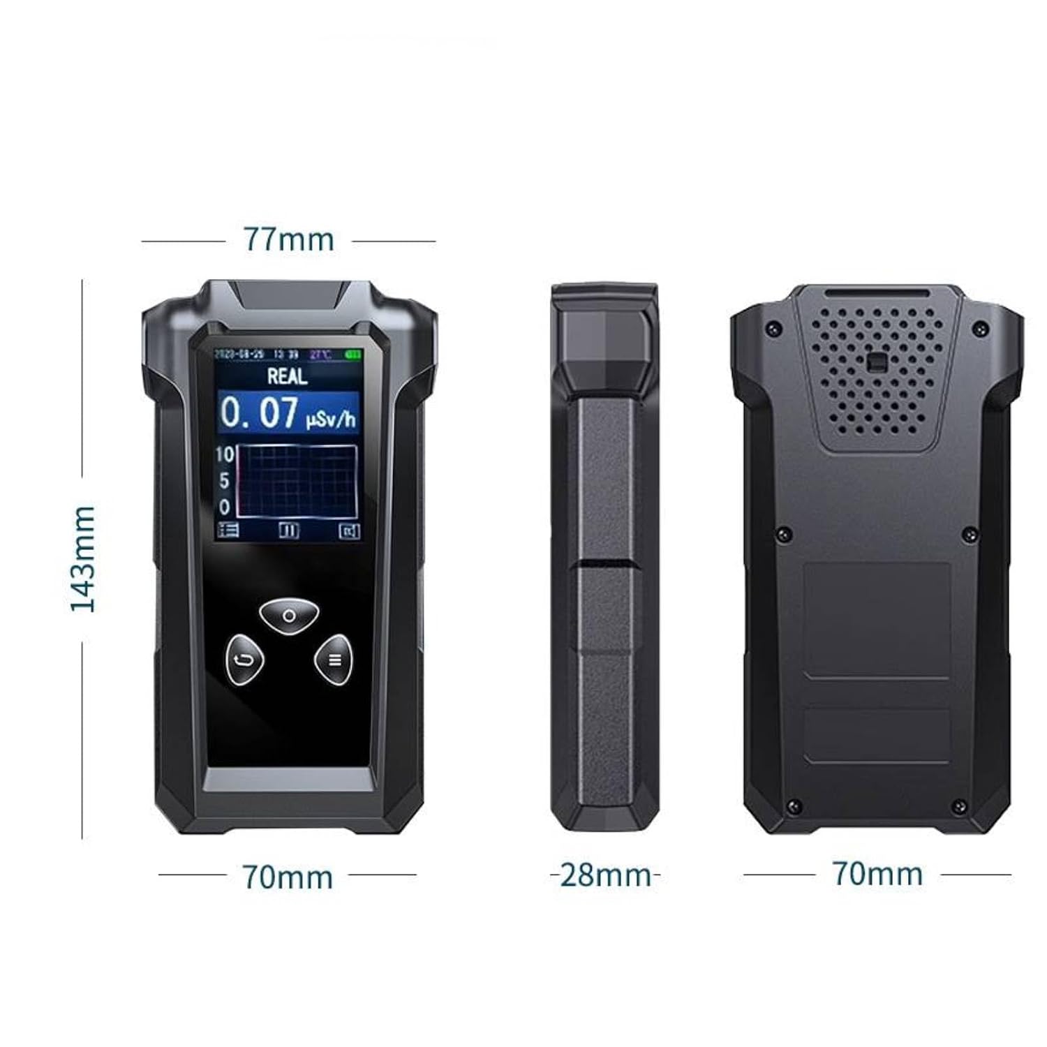 2.4" Rechargeable Nuclear Radiation Detector Geiger Counter Radiation Dosimeter, Real-time Detection of Exceeding The