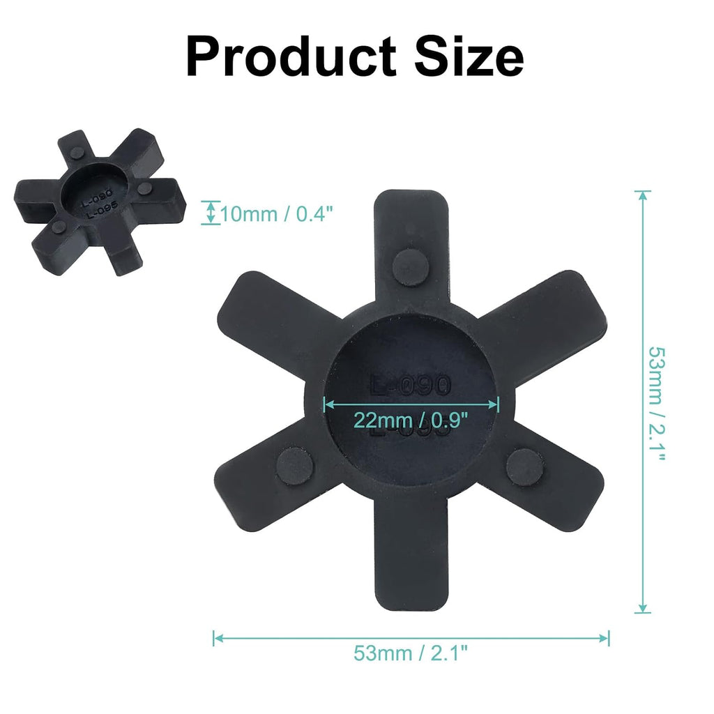 uxcell 4pcs L090/L095 Jaw Coupling Insert, Flexible Solid Type NBR Rubber Jaw Coupling Center Inserts for L Jaw Coupling L-Jaw Coupler Set, Black