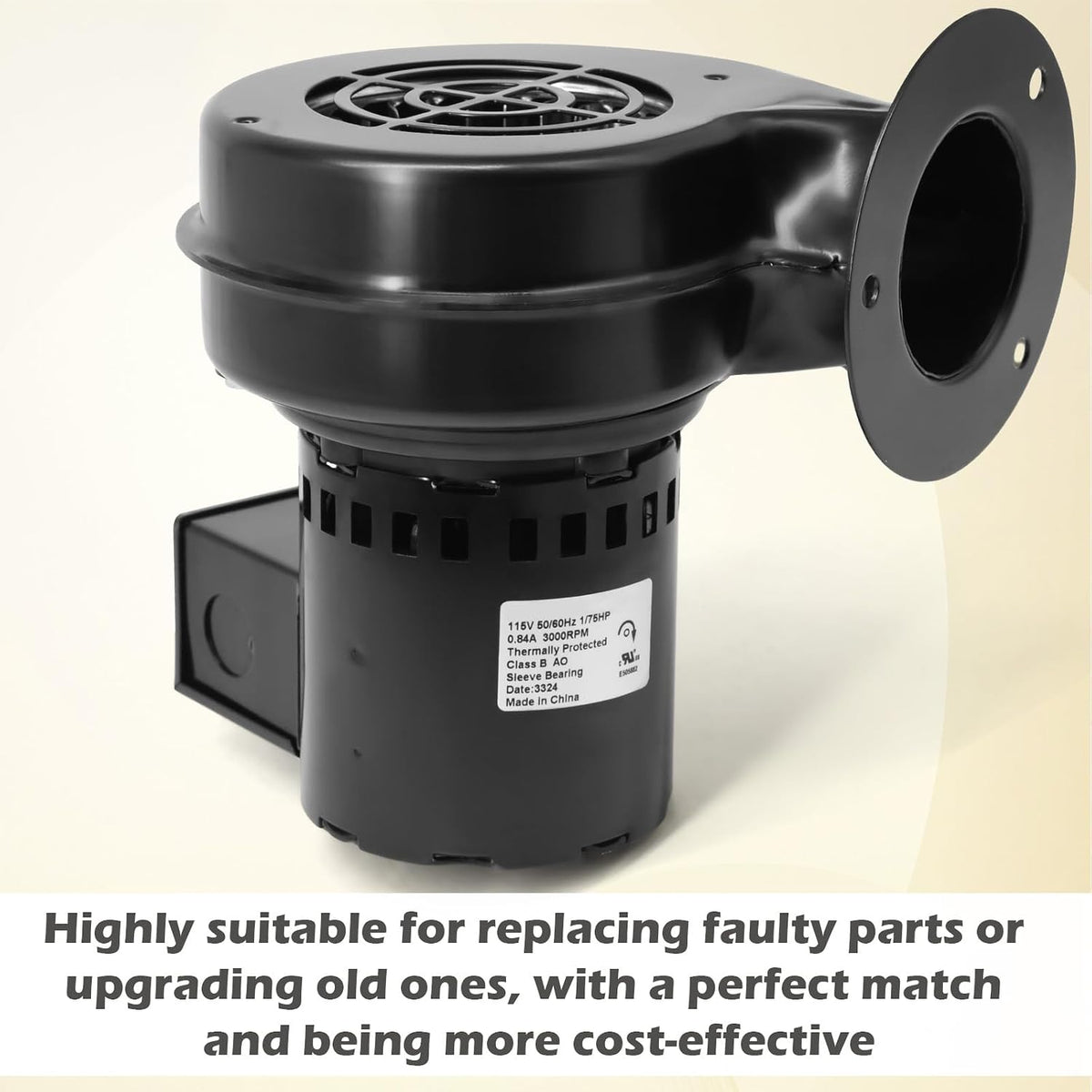 Draft Inducer Blower Motor Compatible with Dayton 1TDP3, 1TDP3A, 4C443, Fasco 50748-D500, 7021-5713, 9MRW2 Wood Furnace & Stove Centrifugal Blower Fan Replacement