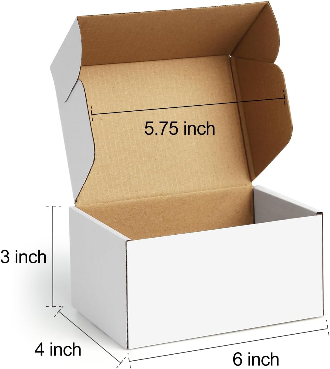 Shipping Boxes 6x4x3 inches Small Mailing Boxes 50 Pack White Cardboard Corrugated Box Mailers