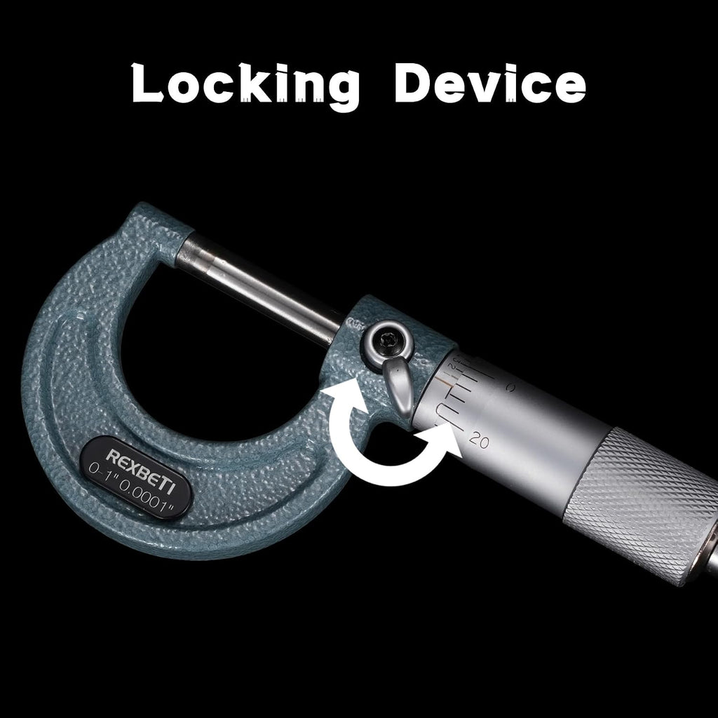 REXBETI Outside Micrometer, Ultra-Precision Carbide Tipped Measuring Tool