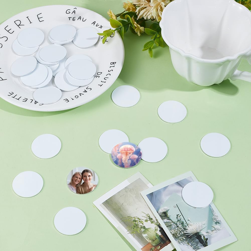 30 Pcs Sublimation Blank Aluminum Sheets, 1.18 Inch White Round Aluminum Disc, Aluminum Board Heat Transfer for