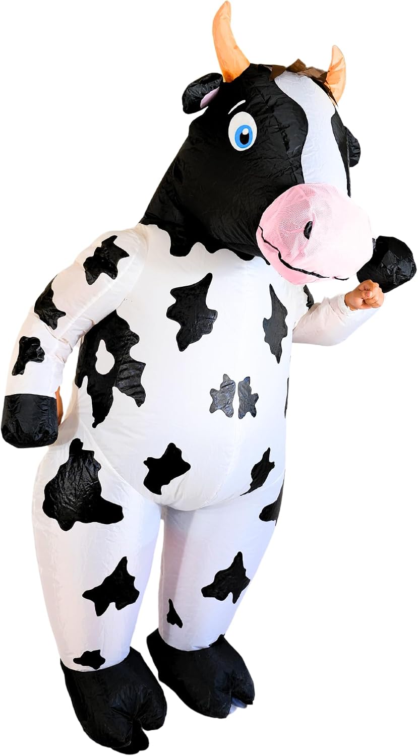 Inflatable Costume Adult, Blow Up Cow Costume for Halloween Inflatables Cosplay Party