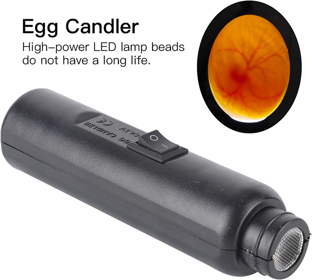Egg Candler Tester,Cool Led Light Dual Power Egg Candler Tester Mains or Battery Powered (Egg Lighter+Battery Box)