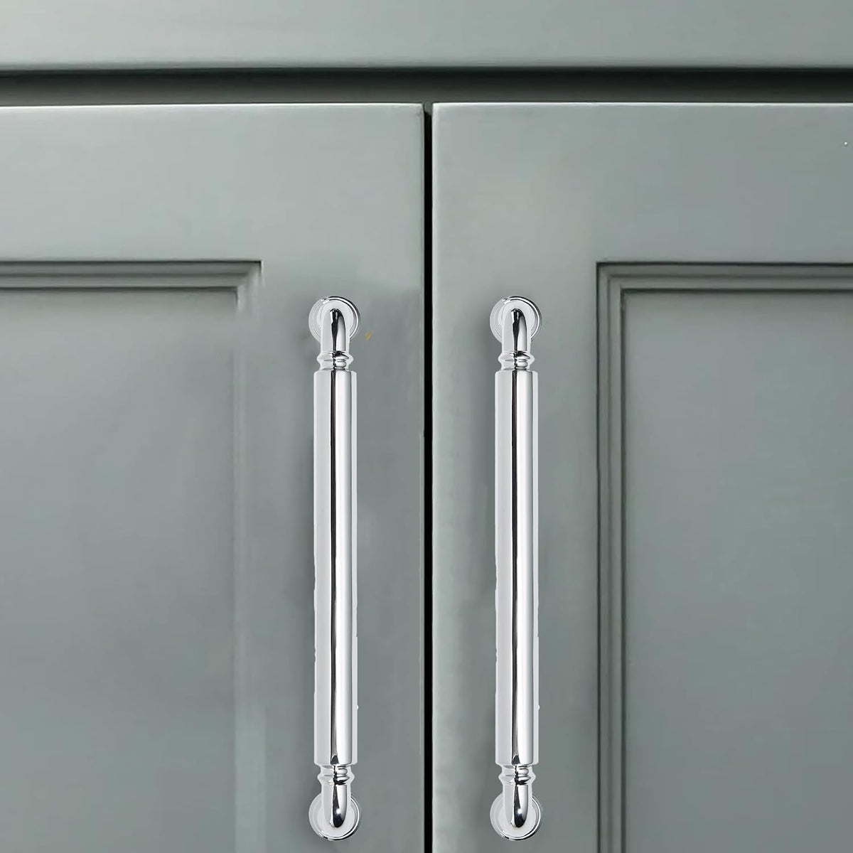 10 Pack 5 Inch Hole Center Vibrant Polished Chrome Cabinet pulls Heavy-Duty Solid Cabinet Handle Hardware Suitable