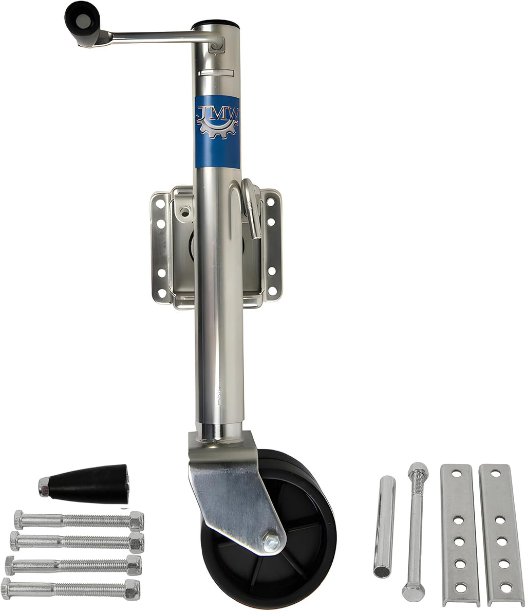 2000lbs Trailer Jack with Double Wheel, Adjustable 12" Lift Travel, Boat On for Boat RV Utility, Swivel Tongue Towing