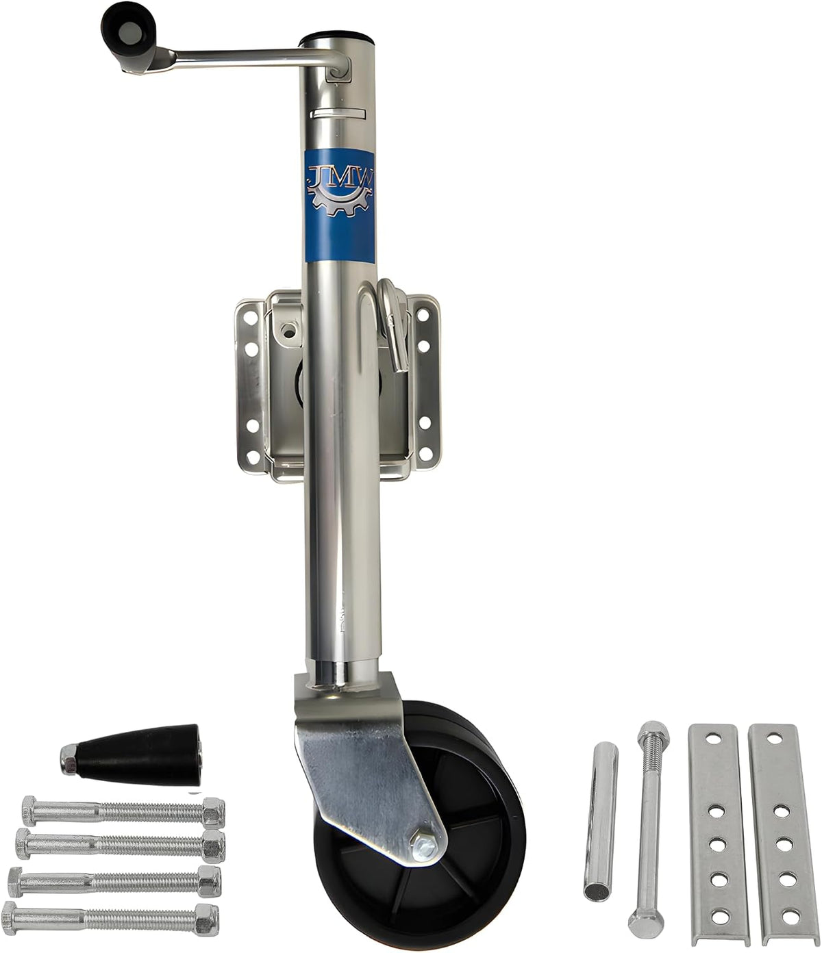 2000lbs Trailer Jack with Double Wheel, Adjustable 12" Lift Travel, Boat On for Boat RV Utility, Swivel Tongue Towing