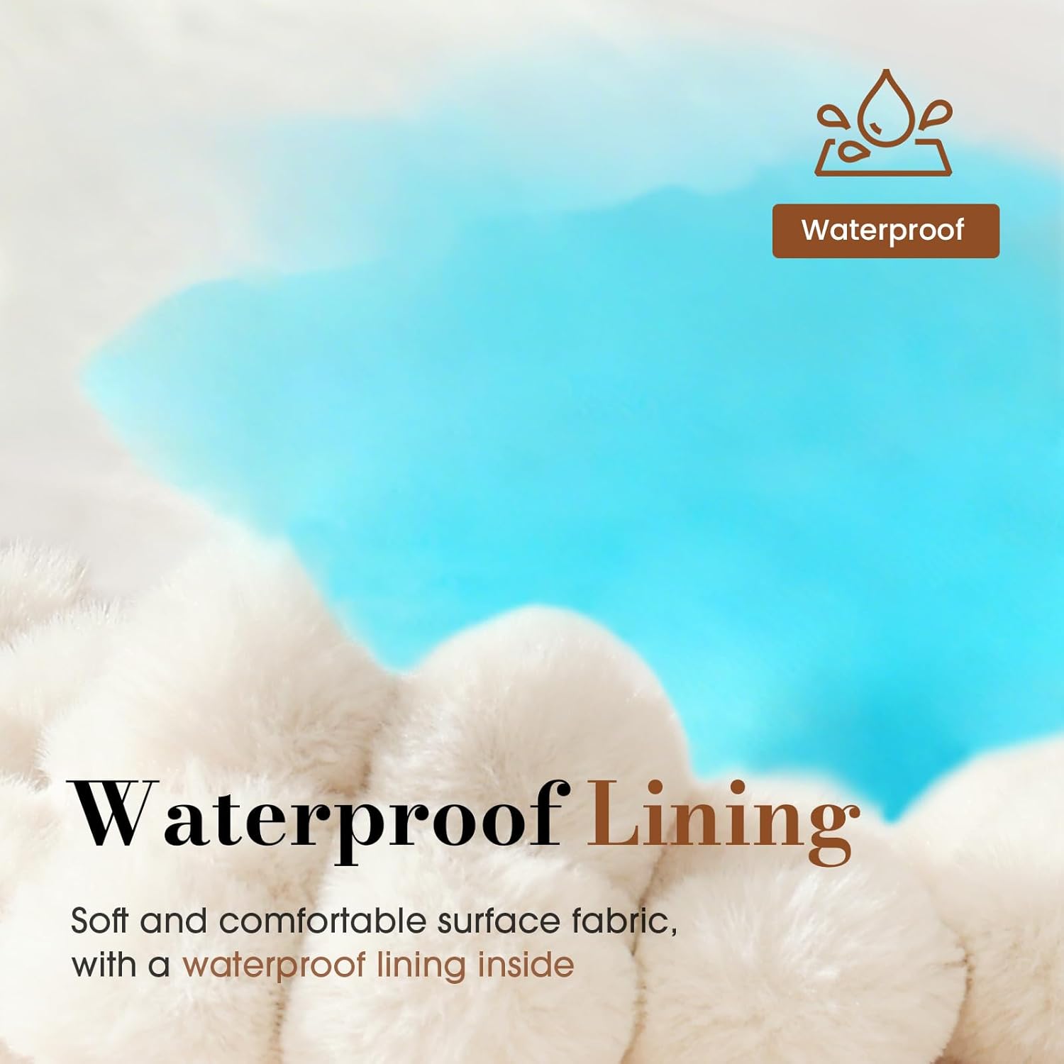 Dog Beds for Large Sized Dog, Orthopedic Pet Bed with Waterproof Lining, Soft Short Plush Surface & Egg Crate Foam