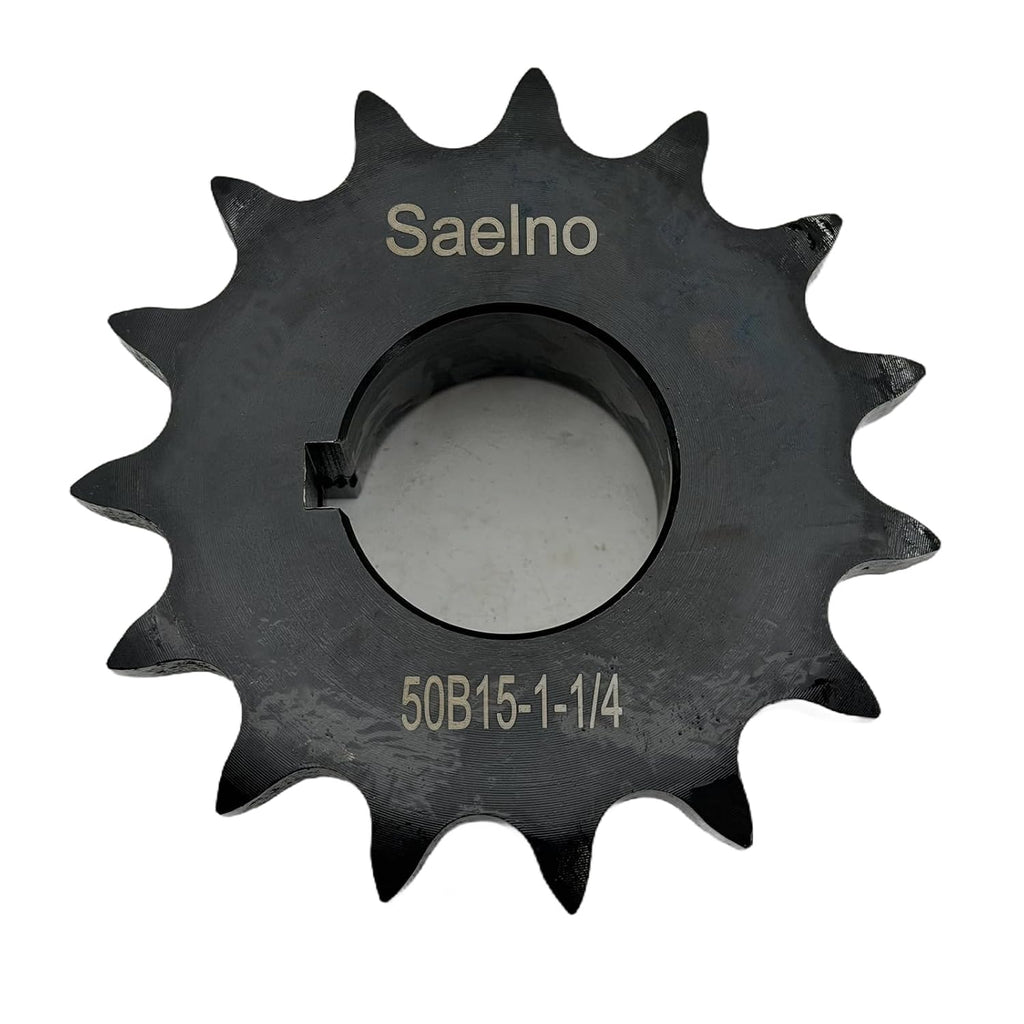 #50 Roller Chain Sprocket Type B 1 1/4 inch Bore 15 Tooth, Hardened Antirust 1045 Steel Drive Sprockets 50B15-1 1/4