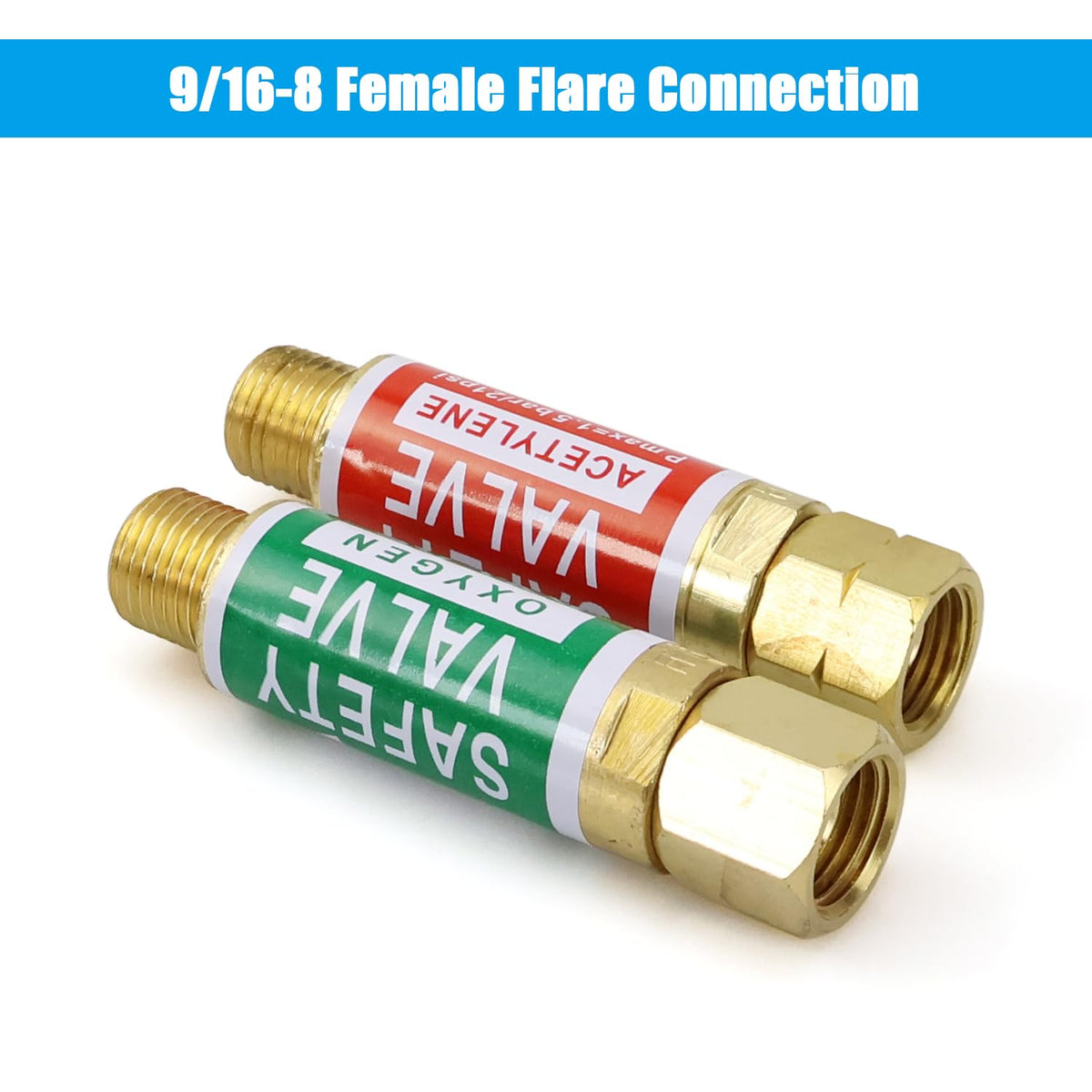 VAPHY Oxygen Acetylene Flashback Arrestors Set Regulator End