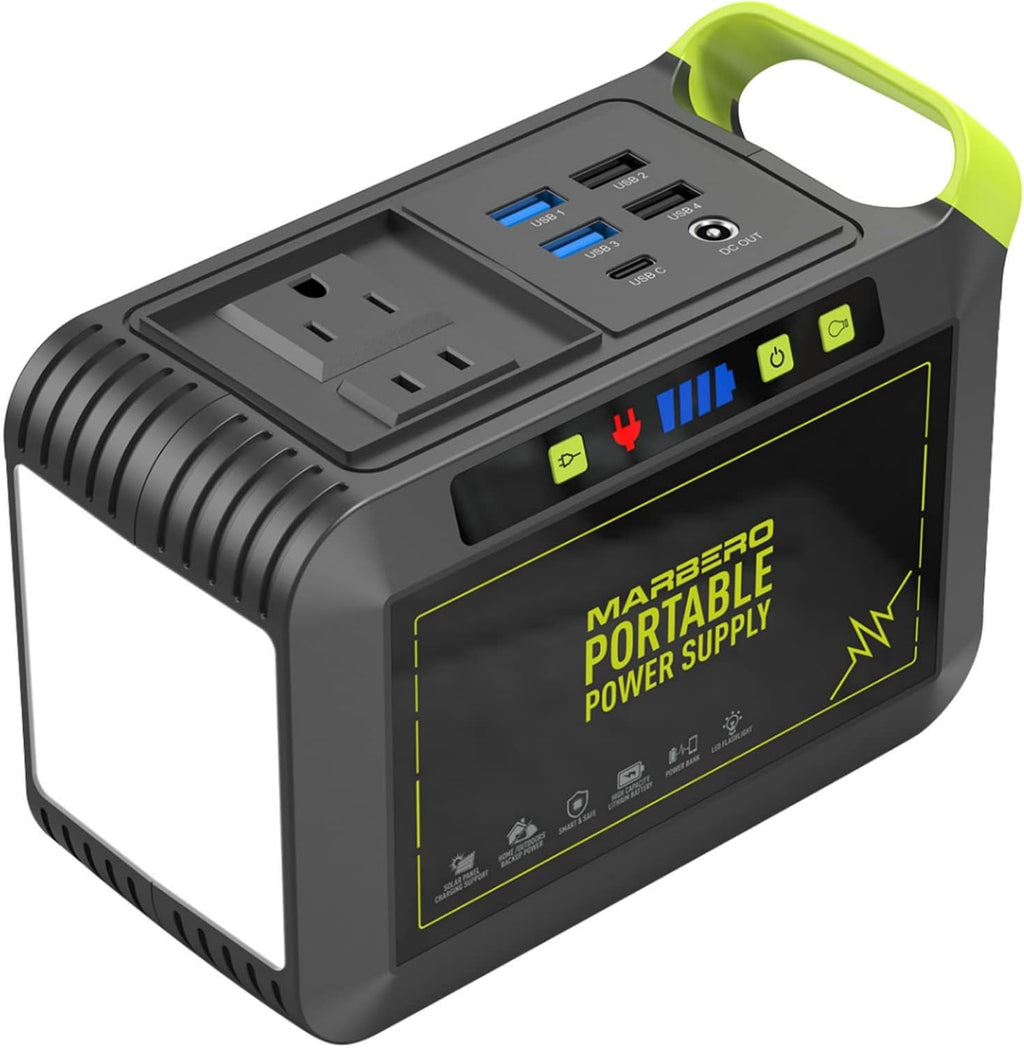 Portable Power Station 88Wh Camping Lithium Battery Solar Generator Fast Charging with AC Outlet 120W Peak Power