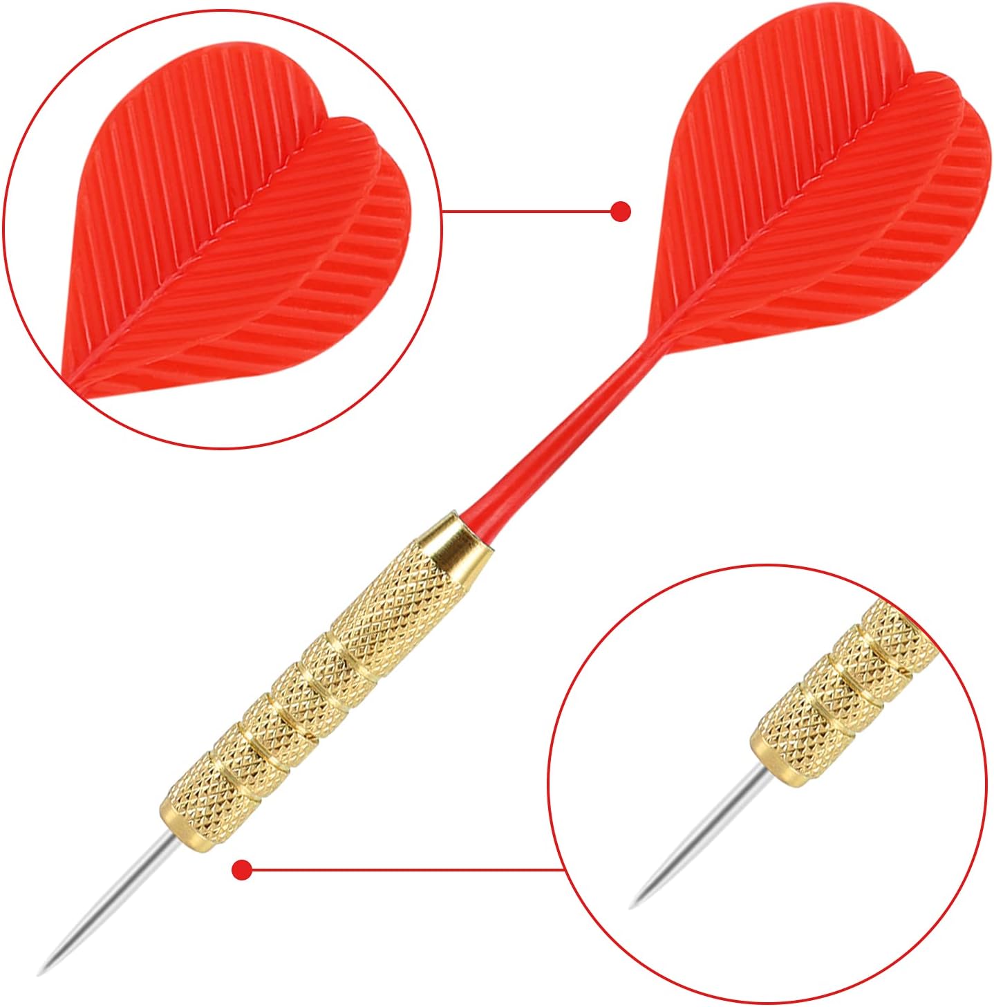18 Pack Steel Tip Darts, 18 Grams Metal Tip Dart Set for Dartboard | Darts Metal Tip Set, Metal Darts for Dartboard