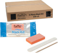 ForPro 3-Piece Mani Kit, 100-Count, Individually-Packed Manicure Set, White Wood Nail File 80/100 Grit, Orange Mini