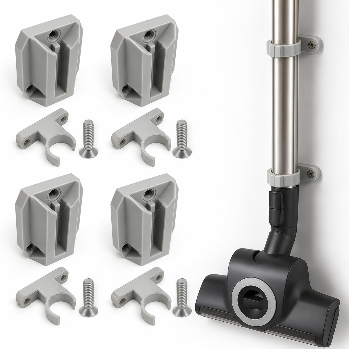 4-Pack Wall Mount Brackets Compatible with Miele Vacuum Cleaners