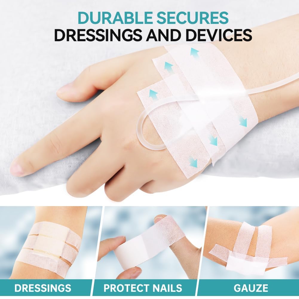 Paper Medical Tape 16 Rolls- Hypoallergenic White Surgical Tape for Sensitive Skin，Breathable First Aid Wound Tape
