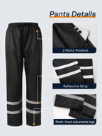 Men's High Visibility Reflective Work Rain Suit Orange XL