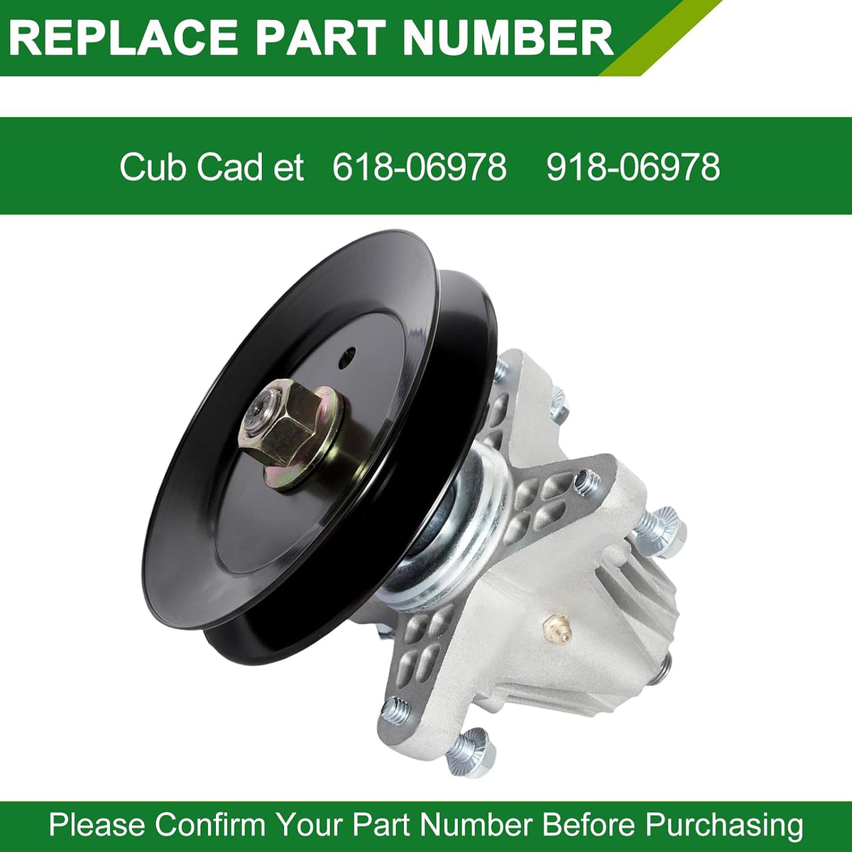 918-06978 618-06978 Spindle for Cub Cadet 54 Inch Deck 1Pack Not S‑shaft