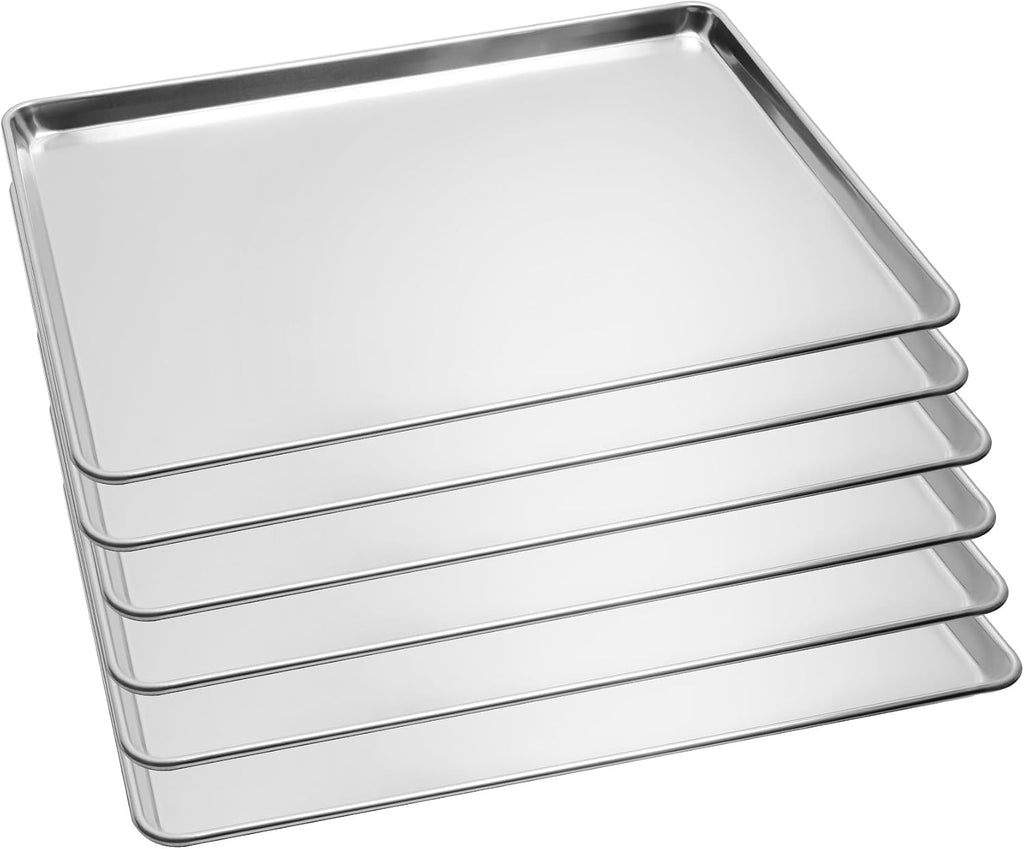 Aluminum Baking Sheet Pans, Full Size 26"x18", 6 Pack