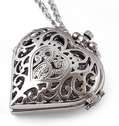 Women's Analog Pocket Watch Necklace for Women Heart Pocket Watch | Heart shaped pendant necklace pocket watches for