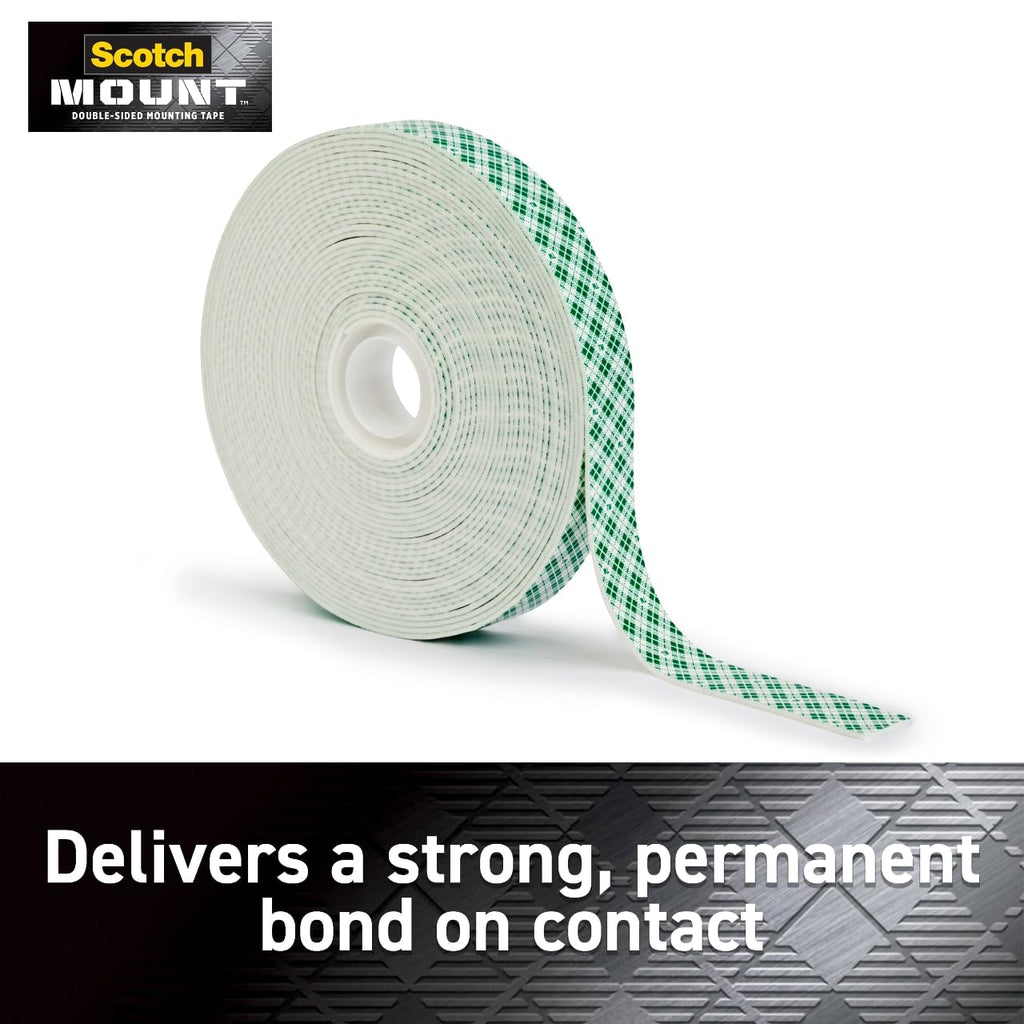 Indoor Double-Sided Mounting Tape, White, 1 Roll, 3/4 x 350 in