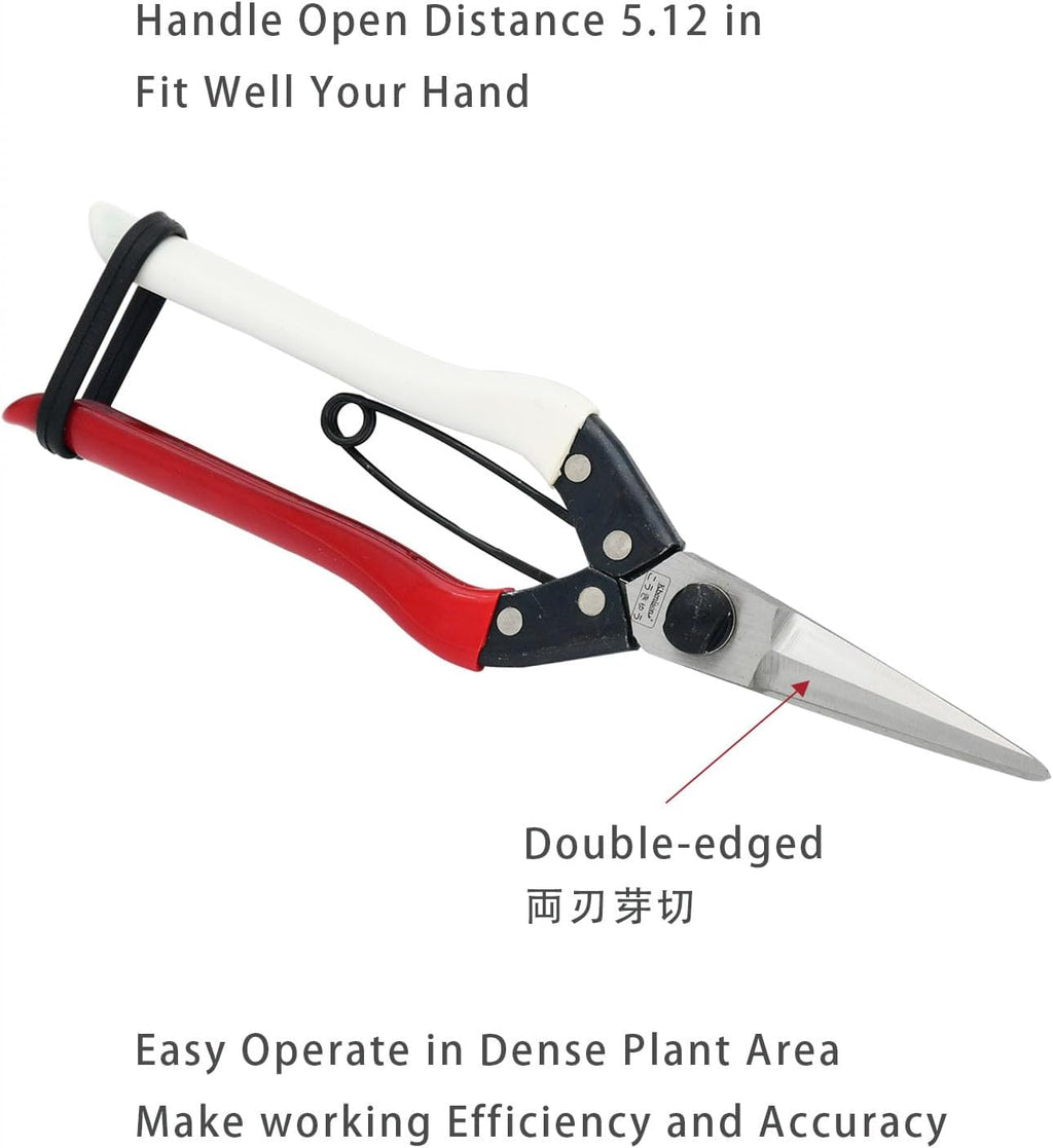 Double-Edge Garden Shears Micro-Tip Pruning Shears Extra Heavy Straight Garden Scissors Effortless Cuts Pruning