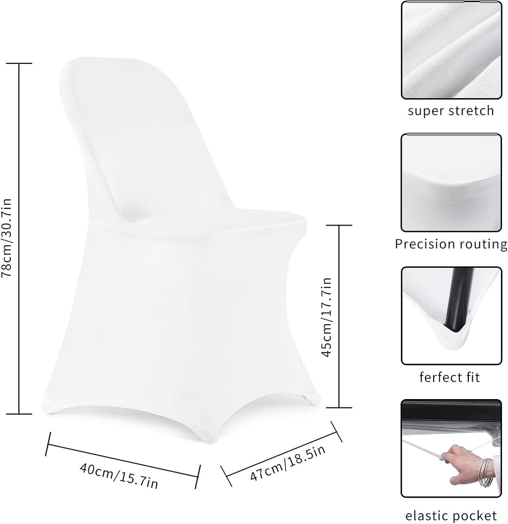 Stretch Spandex Folding Chair Covers 30PCS Universal Fitted Chair Cover Protector for Wedding,Party, Banquet