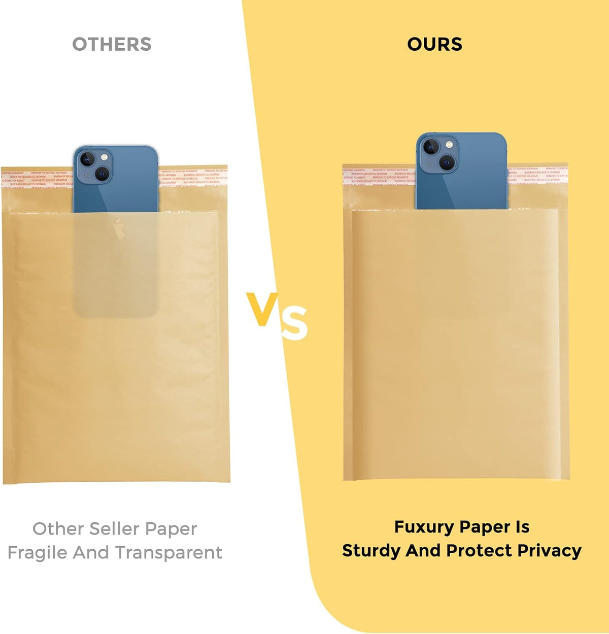 Kraft Bubble Mailers 6x10" Padded Envelopes 50 Pack Usable Size 6x9"