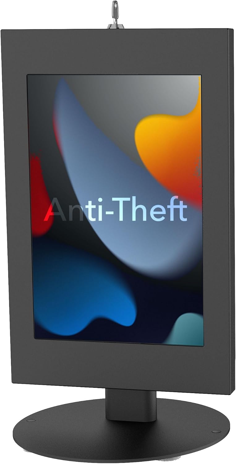 Lockable Tablet Countertop Kiosk Stand Compatible with Samsung | Galaxy Tab A & S Series, Fully Enclosed Anti-Theft