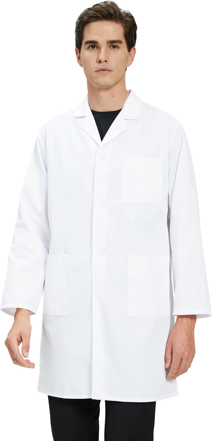 Lab Coat for Men, Medical Coat for Doctor Nurse Student Science