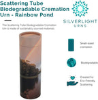 Rainbow Pond Scattering Tube - Small, Biodegradable Cremation Urn for Ashes, Small Sized Cremation Urn, 9 Inches High
