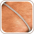 925 Sterling Silver Bracelet for Men, 3MM Wheat Chain Bracelets | 3MM Wheat Chain Bracelets 7/7.5/8/9 Inches, Diamond