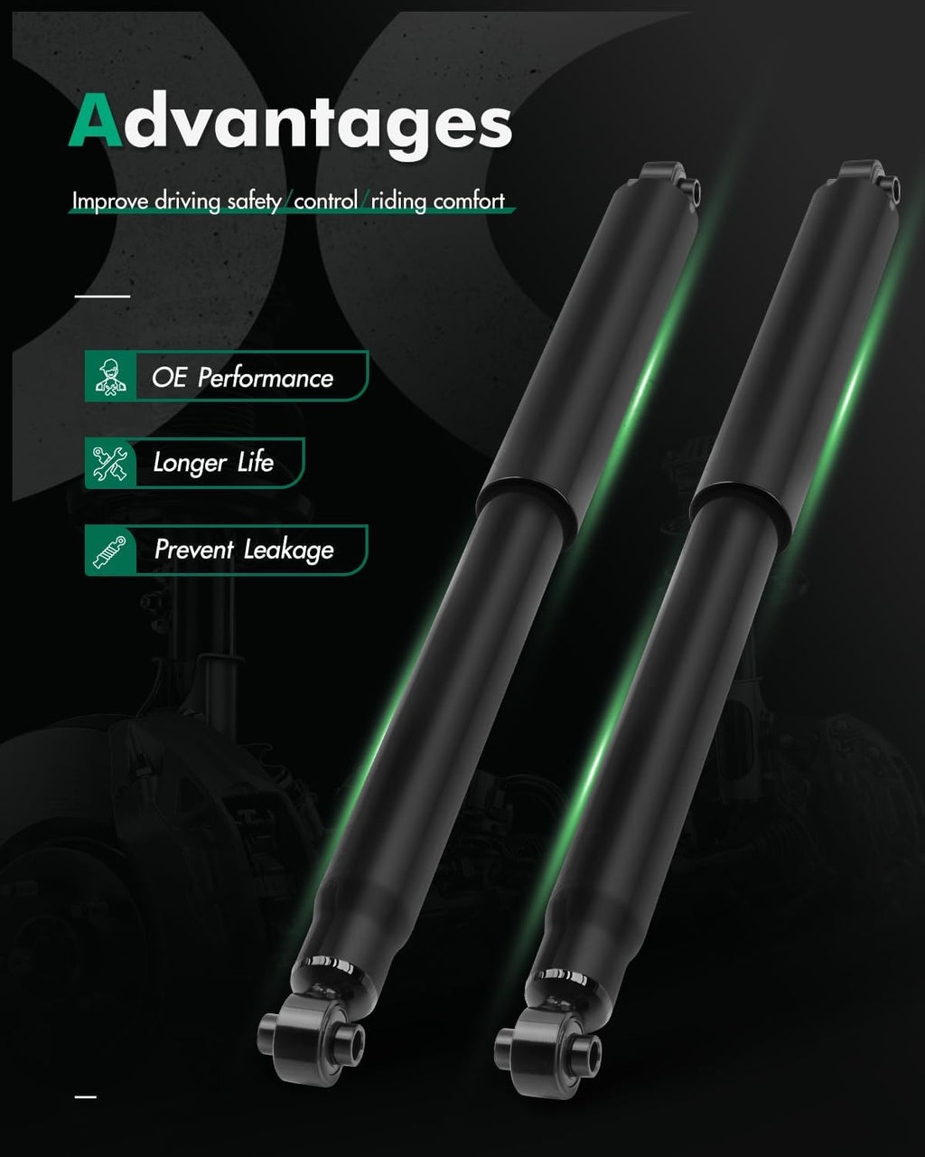 SCITOO Rear Shocks Pair for Jeep Liberty,for Dodge Nitro Shock Absorbers