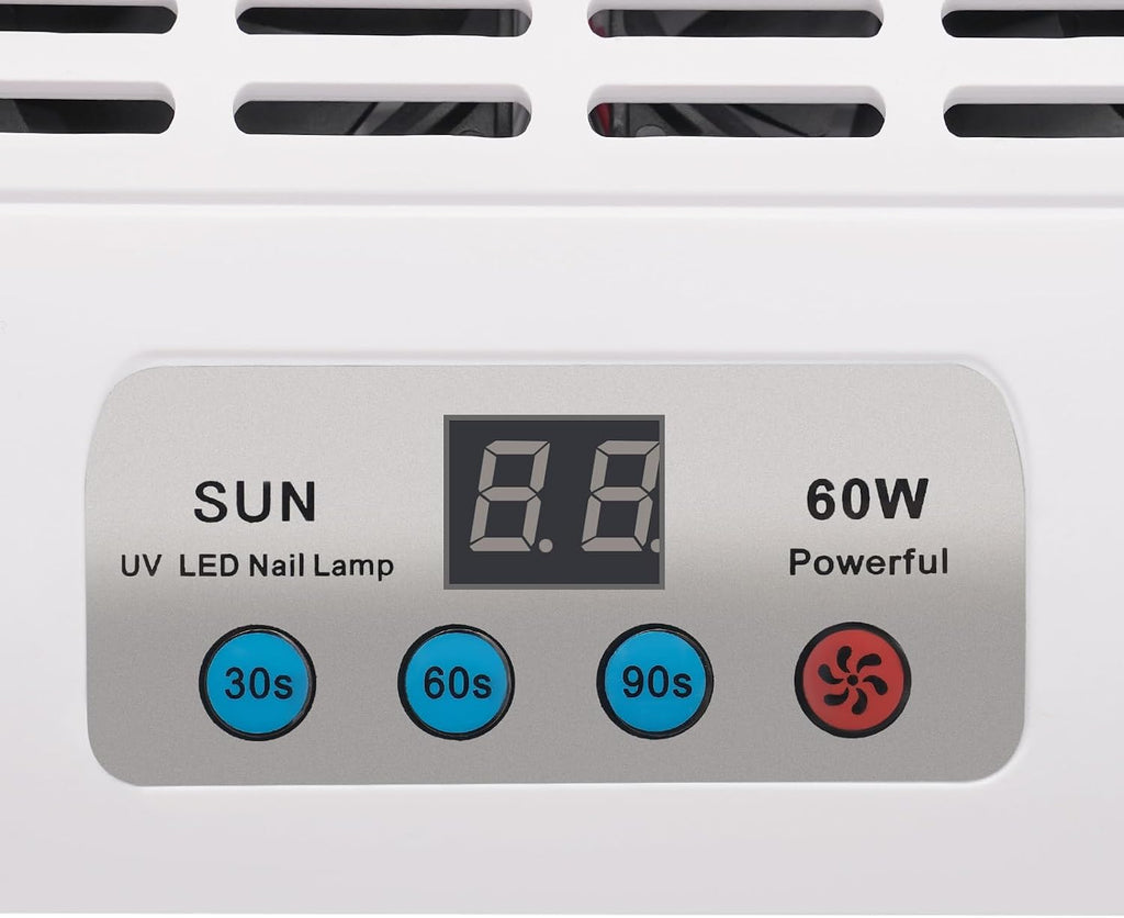 5-in-1 Nail Dust Collector, 60W UV LED Lamp Pink White Salon Home | 5-In-1 Multifunctional Nail Machine Combines Dust